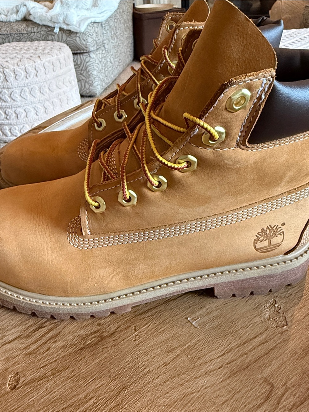 Timberland 6" Classic Premium Waterproof Boots Wheat Youth 7M / Womens 8.5